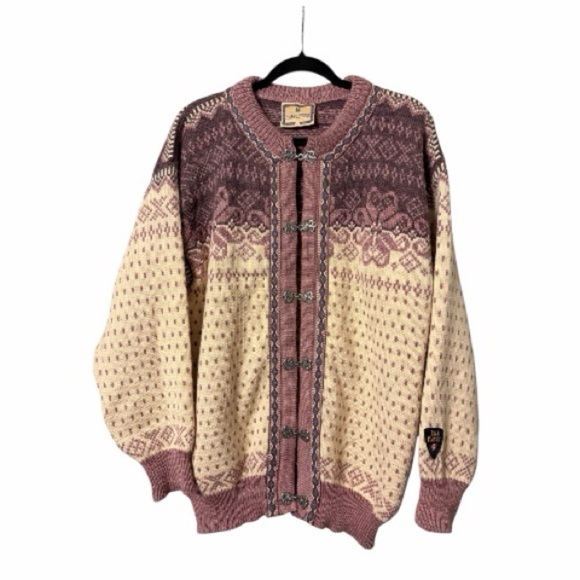 Dale of Norway Vintage Dale Classic Mauve, Ivory, Plum Cardigan (1988-1996). - Picture 2 of 15